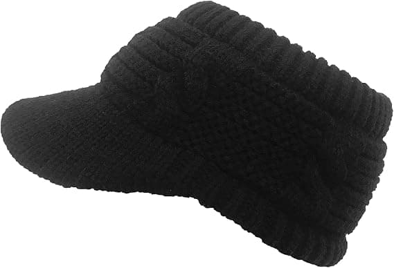 Beanie Tail Vintervarm Stickad Messy Hög Bun Hästsvans Hattar Visir B