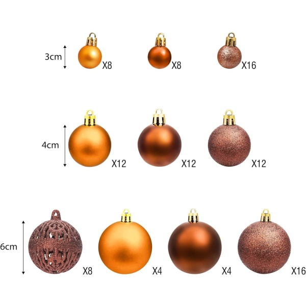 Röd 100 stycken julgranskulor juldekoration set glas C