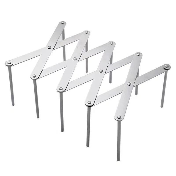 Rostfritt Teleskopisk Grytlock Organiser Fällbar Diskställ S