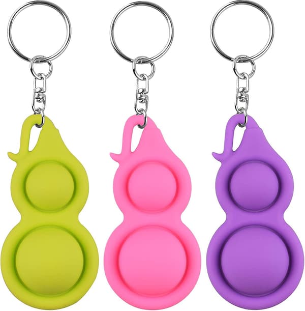 3-pak Simple Dimpled nøglering Pop Bubble legetøj Stress Relief hånd
