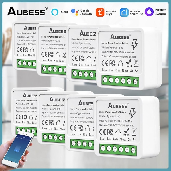 Tuya Mini Wifi och Zigbee-brytare Diy 2-vägs kontroll Timer Relä Automation