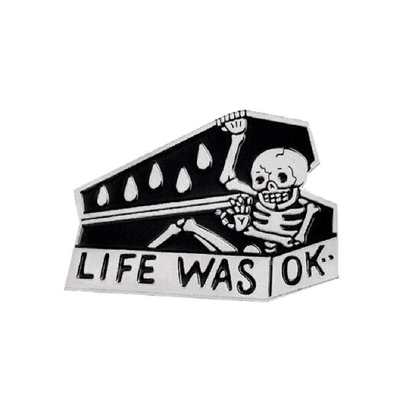 Sjov kranie i kiste emalje broche pin badge denim jakke kraver ornament, 1 stk