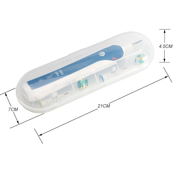 1 st transparent bärbar ersättningsfodral i plast för resor för munhygien