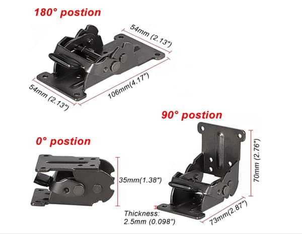 0-90-180 Graders Selvlåsende Folding Hinge Folding Table Extensio