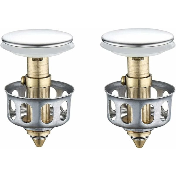 2 stk Universal vask rebound avløpsfilter, vask pop-up