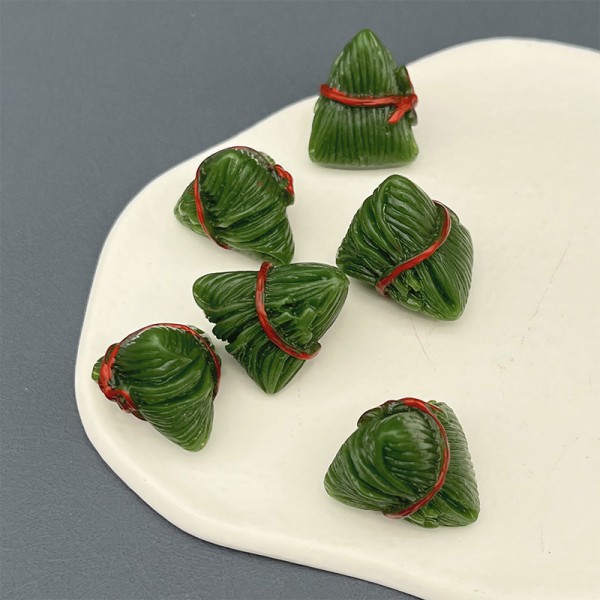 Mini Simulert Dumpling Ornament Anheng Nøkkelring Resin Smykker