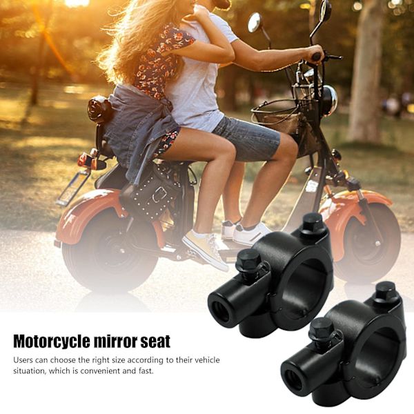 2 stk motorsykkel speil klemme, bakspeil brakett klemmer for motorsykler, sykler