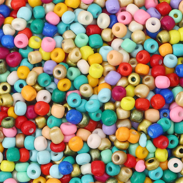 Frøperler - 2mm - 4000stk - Fargerik MultiColor 4000stk