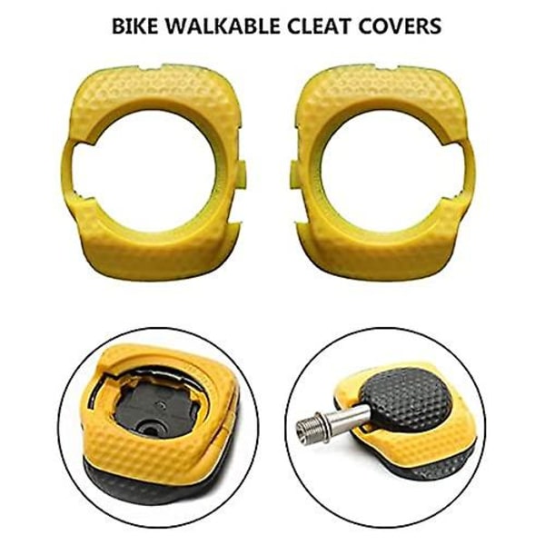 2 stk./sæt skoplade pedal dæksel hurtigudløser skridsikker cykel action studs beskyttelsesdæksel til Speedplay Zero Aero（gul）