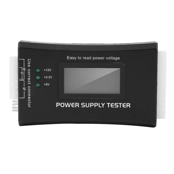 Strømforsyningstester for LCD-skjerm Datamaskin Strømforsyning Diagnostisk tester Pc-strømforsyning/atx /btx /itx-kompatibel Svart
