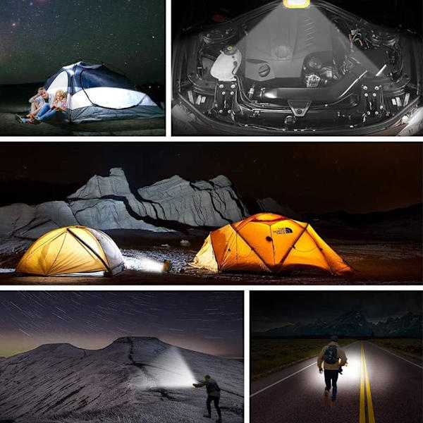 Genopladelig LED-projektør 60W 3000 Lumen arbejdslampe med 9000mAh batteri og 4 tilstande solpanel bærbar lanterne udendørs projektør til camping, gør-det-selv