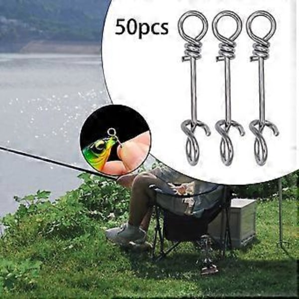 50x Fiskesvirvler Hurtigt Skift Kompakt Ferskvand Saltvand Stærkt Rustfrit Stål Gear Fluefiskeri Hurtige Svivler (18mm) 18mm
