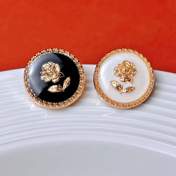 10 stk 17mm knapper - Rose gull drypp knapp haberdashery for fanc