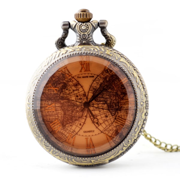 Horloges tillbehör verre tawny dubbel terre montres de poche unisex casual quartz montres de poche vintage