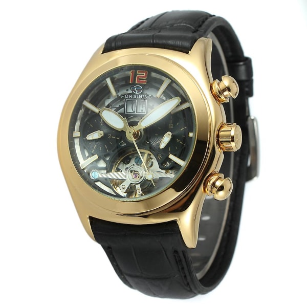 Classic Men&#39;s Leather Mechanical Sport Army Wrist Watch