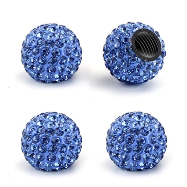 4-pakning ventilhetter, Rhinestone Crystal Car Tire Valve Stem Co