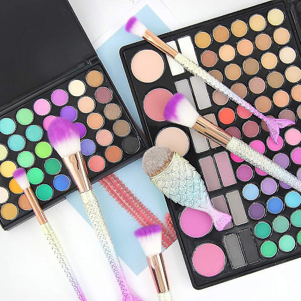 11-delt havfrue makeup børste sæt til kvinder med havfrue hale form