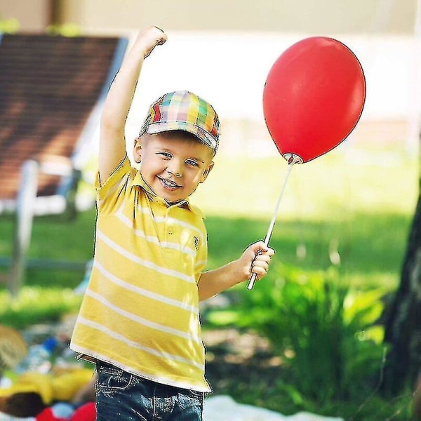 Ballonholder, 100 stk. Ballonkopper med pindholder til fødselsdage, bryllupper, festdekorationer, 15,75 tommer - Hvid