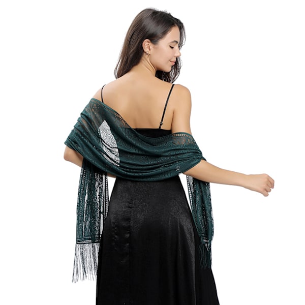 Silke tørklæde stjal aftenkjole chiffon tørklæder poncho damer elegante kvaster