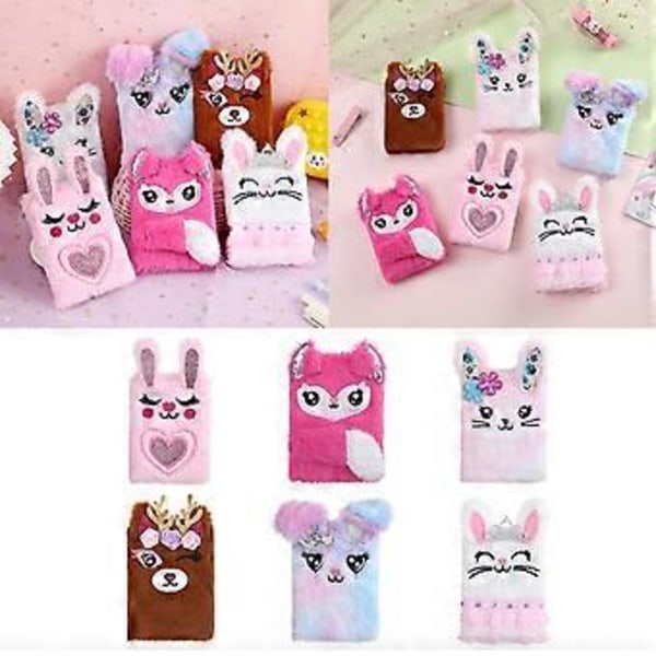 Tegneserie Plys Notesbog 110x85mm Lille Notesbog Lomme Notesblokke Lille Journal Notesbog Uforet Ark til Skrivning Tegning tie dye lilla kanin tie dye purple bunny