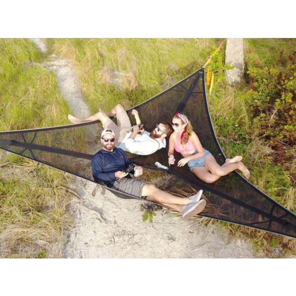 Stor Aerial Camping Hengekøye, Multi-Person Bærbar Hengekøye, Svart