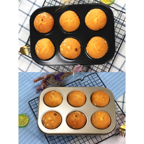 Jumbo Muffin Tin - Non-Stick Belegg av Karbonstål Muffinformer