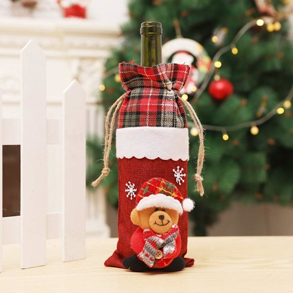 Jultomte Vinflaskeöverdrag 4 st Rödvinsväskor för Dressing Reus