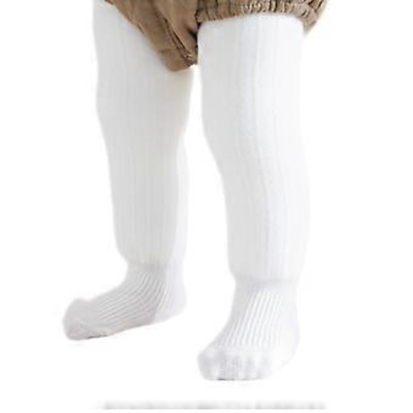 Babystrumpbyxor med elastiskt midjeband, varma strumpbyxor för småbarn, vinterleggings för spädbarn, elastiska midjestrumpbyxor, andningsbara babykläder, vit XS White XS