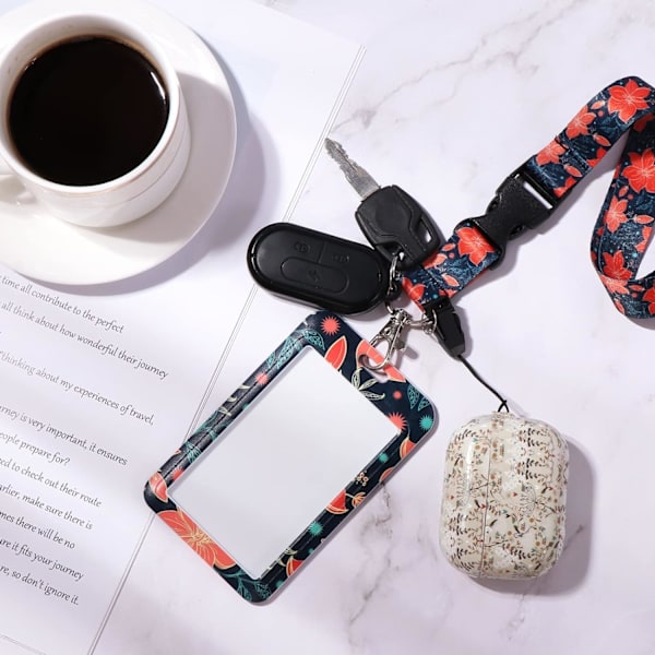 1 stk. badgeholder-lanyard med kortholder, opruller, strop hals med