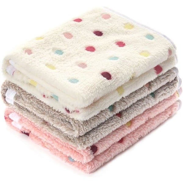 Ultra-Soft Plush Dog/Cat Blanket 3 Pieces Dots Clear Small (60 *