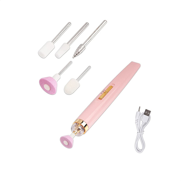 Elektrisk manikyrset, 5 i 1 elektrisk nagelfil manikyr slipmaskin hand nagelpoleringssystem - rosa