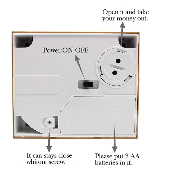 Spargris för barn/vuxna Automatisk stjälande myntspargris (Brun)