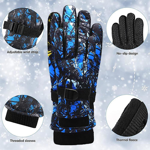 Vinter skidhandskar Vattentäta Vindtäta Snöhandskar Unisex Foder