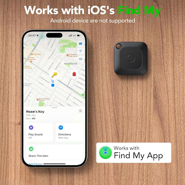 Item Finder Bluetooth, Air Tracker-koder kompatibel med Apple Finn min (bare iOS) 4-pakning
