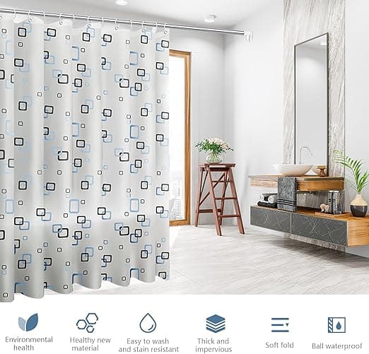 1 stk. bruseforhæng, 200x200cm badeforhængsfor med krog