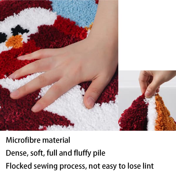 Juletegneserie Flocked Gulvmatte Bad Absorberende Sklisikker M