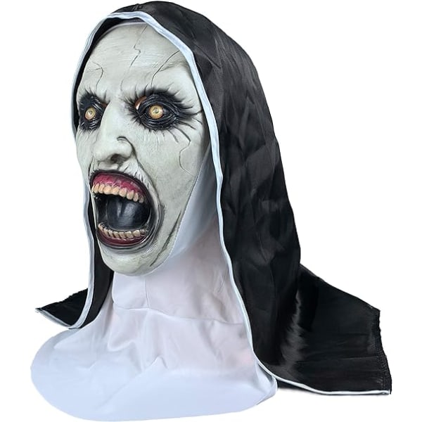 Halloween Latex Full Head Mask Nun Horror Scary Cosplay Costu