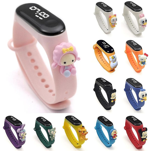 Vandtæt digitalt LED-ur til børn - Mickey Mouse