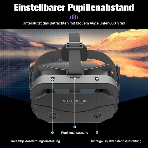 3D VR-glasögon (justerbart pupillavstånd) augmented reality-glasögon