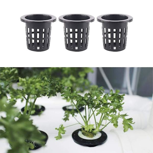 40 stk hagenettkopper, hydroponiske nettkrukker hagespaltede nettkopper plantebarnehagepotter runde bøtte kurv