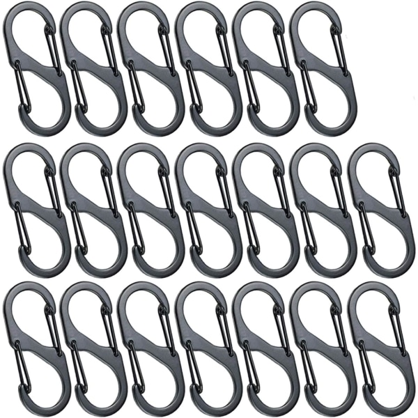 20 Pieces Mini S Shape Carabiner Clips Aluminum Alloy Carabiners