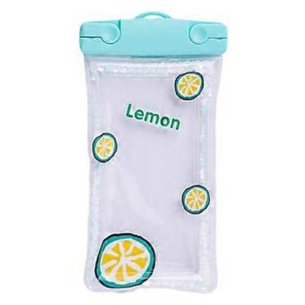 Vandtæt Telefonetui, Universal Stor Vandafvisende Undervands Telefonholder Pose Tørpose med Nødfløjte til Svømning Strand Surfing (Citronfløjte) Lemon Whistle