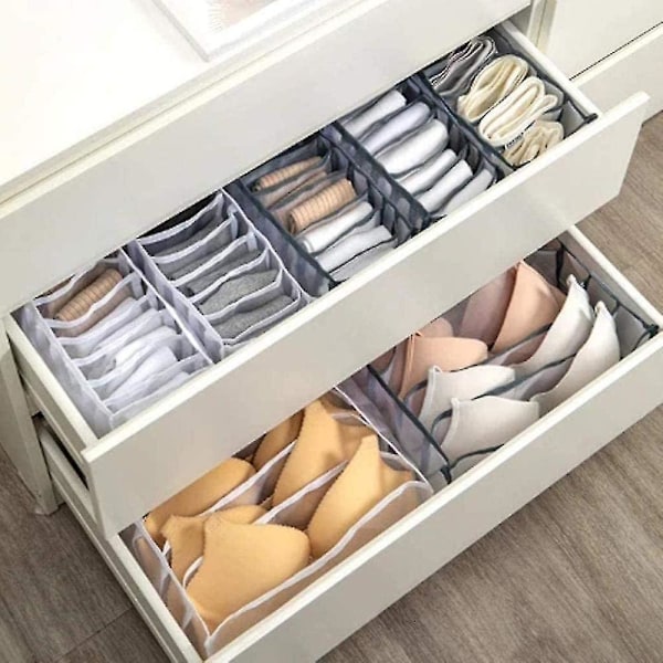 Underwear Organizer Set -foldable Underwear Drawer Organizer（11 grid White）