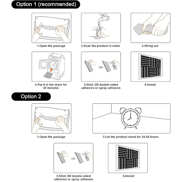 12-pack Akustiska skumplattor, 1 tum x 12 tum x 12 tum Studio ljudisolerade kilformade brandsäkra ljudisolerade foder akustiska