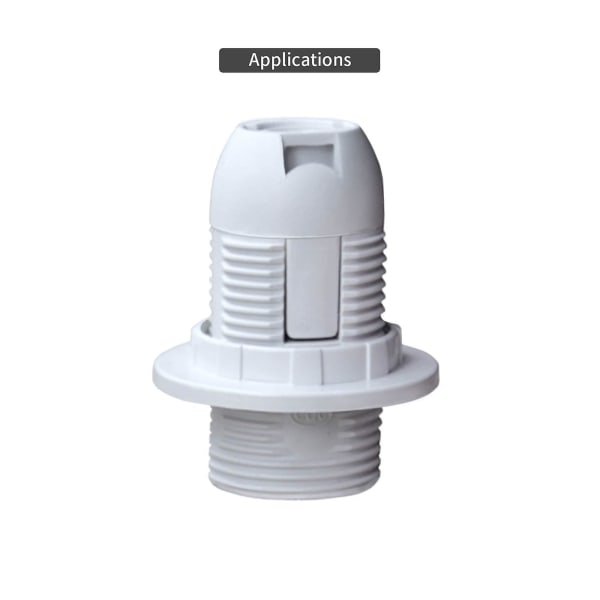 10 stk E27e26 Plastskruepærer Lampholder Twist Lock Socket Erstatningsring Lampeskjerm Ring Konverter Hvit