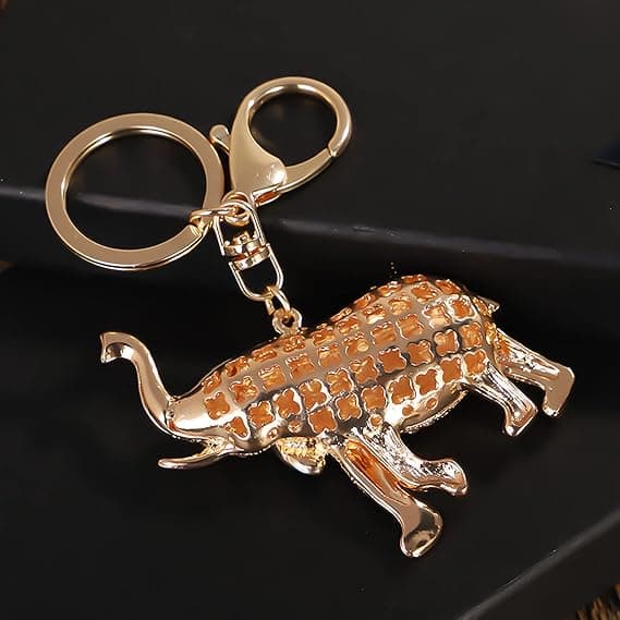 Heldige Elefant Nøgleringe Opal Rhinestone Søde Elefanter Nøgleringe