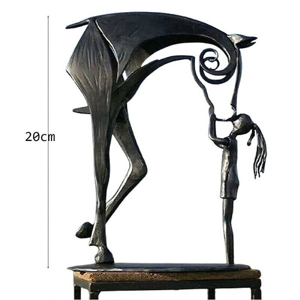 Metall Häst Staty Skulptur Konst Modernt hem Skrivbordsdekorationer Figur Hantverk(B)