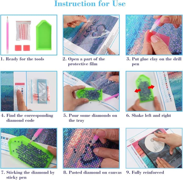 DIY Diamantmålning Set, 12x16 tum, Float
