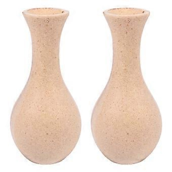 2 stk. DIY Hvit Embryo Vase DIY Farget Tegning Blomstervase Tre DIY Leireform