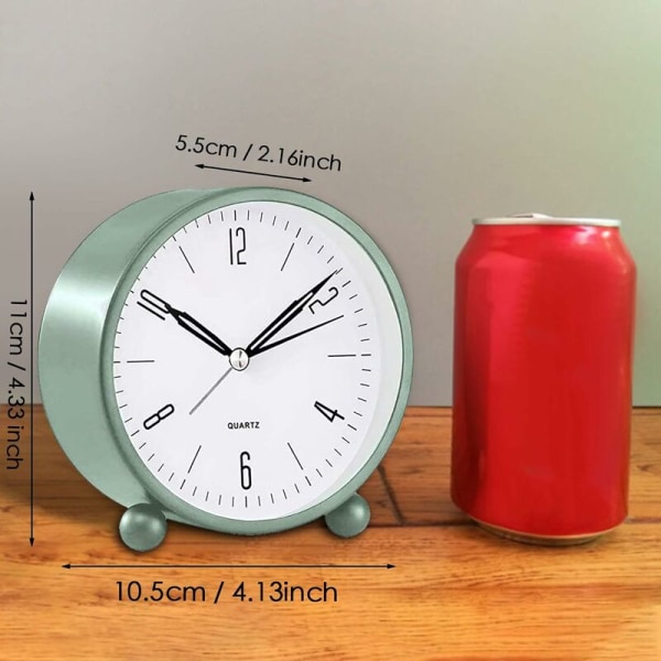 Analog Alarm Clock, Multicolor Battery Powered Table Clock, Dimma